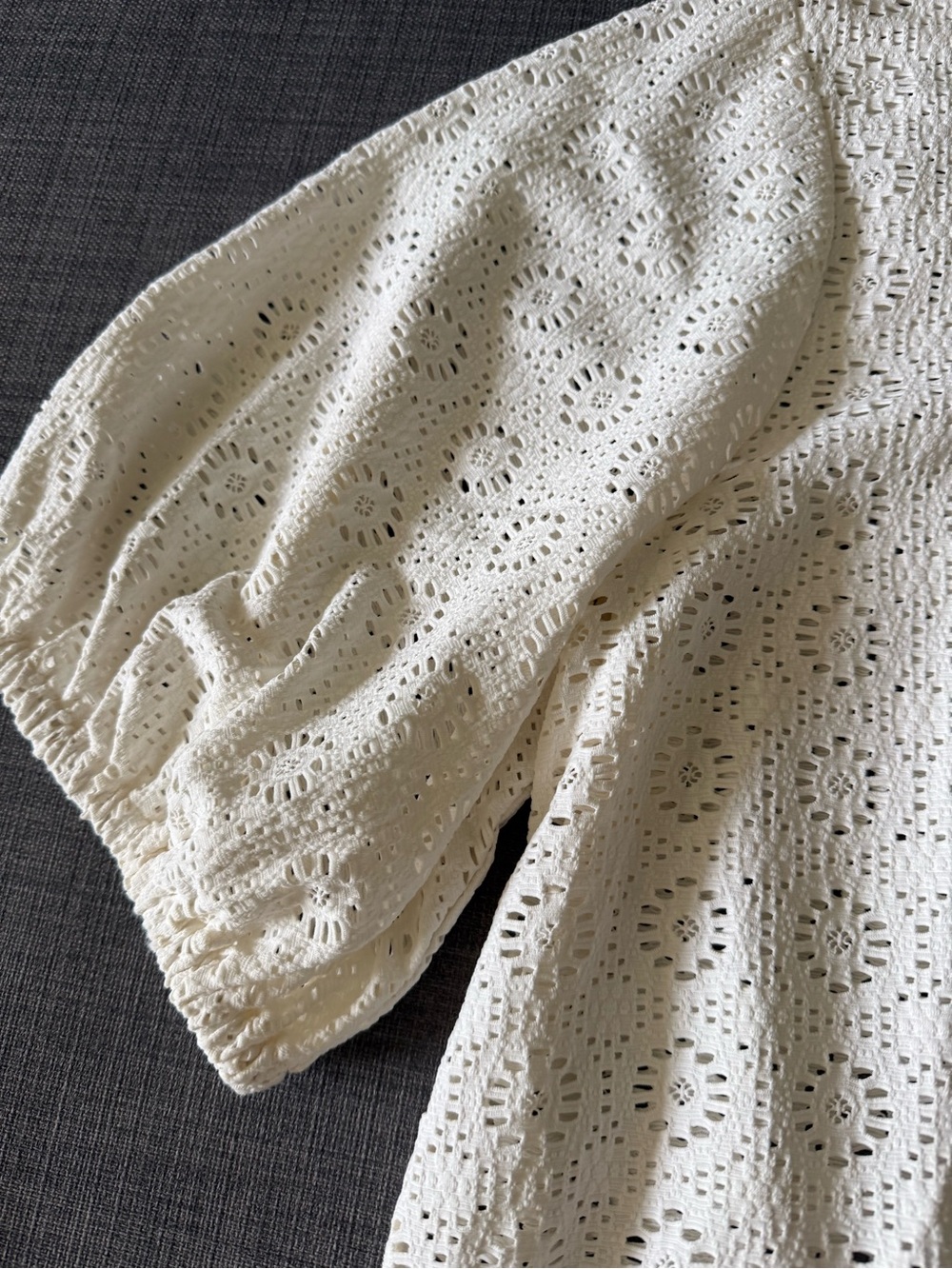 Worth White Eyelet Short Sleeve Top